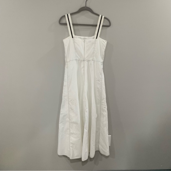 Brunello Cucinelli Dress Sleeveless Ribbon Trimmed Poplin Cotton in White - Picture 7 of 13